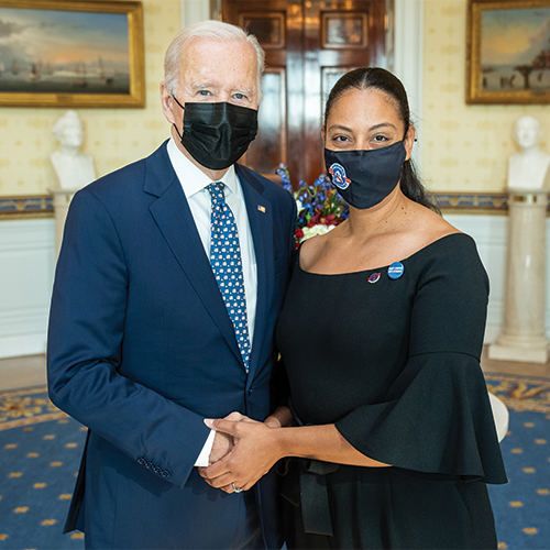 Military families person photographed with President Joe Biden.