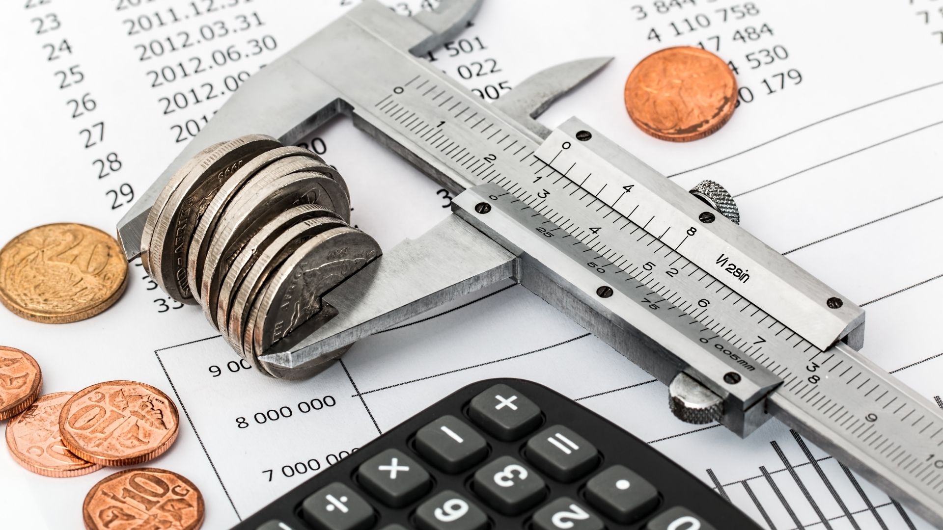 An image of tools used for financial counting.